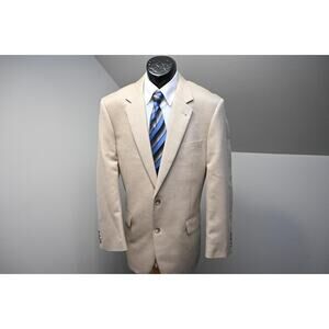 Jos A Bank Blazer Silk Camel Hair 2 Button Sports Jacket Mens Size 42 Long